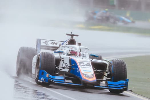 MELBOURNE, AUSTRALIA - MARCH 31: Kush Maini of Campos Racing in F2 at the 2023 Australian Formula 1 Grand Prix on 31st March 2023