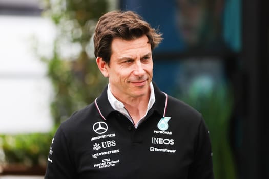 MELBOURNE, AUSTRALIA - APRIL 01: Mercedes-AMG PETRONAS Formula One Team boss Toto Wolff at the 2023 Australian Formula 1 Grand Prix on 1st April 2023