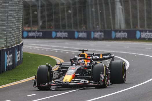 MELBOURNE, AUSTRALIA - APRIL 01: Max Verstappen of the Netherlands drives the Oracle Red Bull Racing RB19 in practice during the 2023 Australian Grand Prix at Albert Park on April 1, 2023 in Melbourne, Australia.