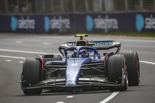 MELBOURNE, AUSTRALIA - APRIL 01: Logan Sargeant of the United States drives the Williams FW44 Mercedes in practice during the 2023 Australian Grand Prix at Albert Park on April 1, 2023 in Melbourne, Australia.