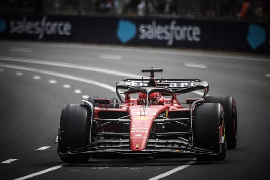 MELBOURNE, AUSTRALIA - APRIL 01: Charles Leclerc of Monaco drives the Ferrari SF-23 in practice during the 2023 Australian Grand Prix at Albert Park on April 1, 2023 in Melbourne, Australia.