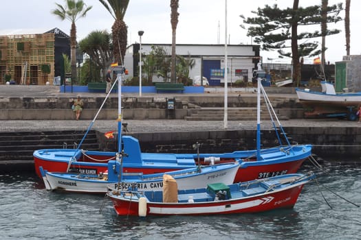 fishing boats in Puerto de la Cruz Tenerife island, Spain