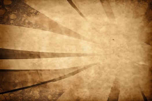 Retro sun burst vintage banner background with copy space. Grunge texture of old paper style.