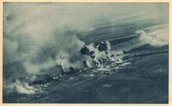 TSARITSYN - STALINGRAD - 1942: A bombardement of the old Tsaritsyn in Russia.