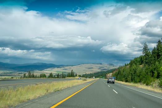 A beautiful overview of the valley from highway one route in British Columbia.