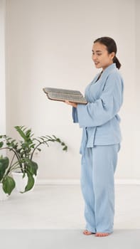 Portrait of asian woman with sadhu boards