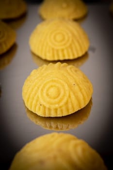 Traditional eid maamoul or mamoul cookies with dates, nuts, and jam, Arabic sweets for Aid al-Fitr and easter, High quality photo