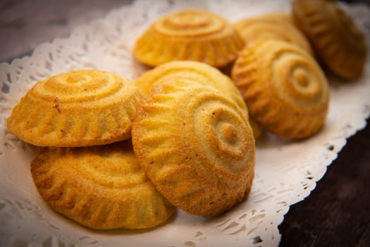 Traditional eid maamoul or mamoul cookies with dates, nuts, and jam, Arabic sweets for Aid al-Fitr and easter, High quality photo