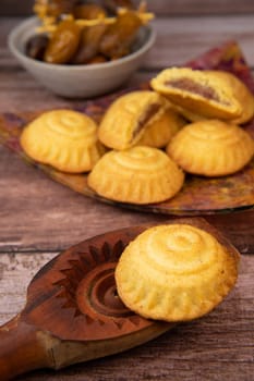 Traditional eid maamoul or mamoul cookies with dates, nuts, and jam, Arabic sweets for Aid al-Fitr and easter, High quality photo