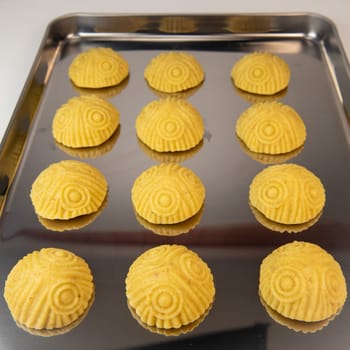 Traditional eid maamoul or mamoul cookies with dates, nuts, and jam, Arabic sweets for Aid al-Fitr and easter, High quality photo