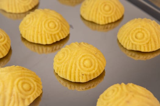 Traditional eid maamoul or mamoul cookies with dates, nuts, and jam, Arabic sweets for Aid al-Fitr and easter, High quality photo