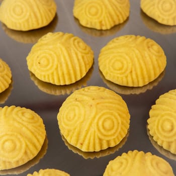 Traditional eid maamoul or mamoul cookies with dates, nuts, and jam, Arabic sweets for Aid al-Fitr and easter, High quality photo