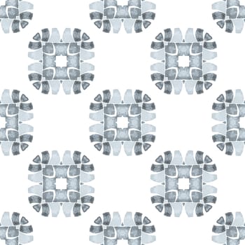 Textile ready wondrous print, swimwear fabric, wallpaper, wrapping. Black and white tempting boho chic summer design. Trendy organic green border. Organic tile.