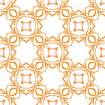 Summer exotic seamless border. Orange uncommon boho chic summer design. Exotic seamless pattern. Textile ready brilliant print, swimwear fabric, wallpaper, wrapping.