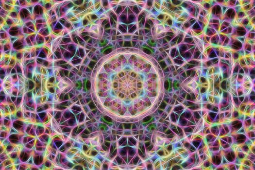 Abstract multicolored fractal neon background.