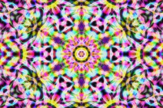 Abstract multicolored fractal neon background.