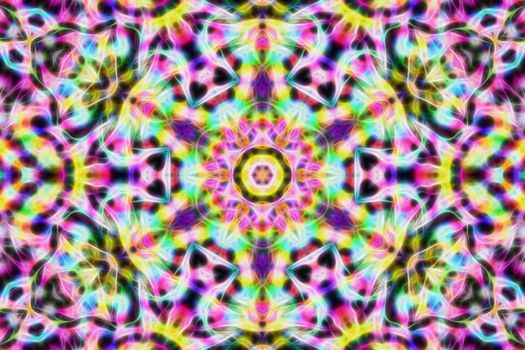 Abstract multicolored fractal neon background.