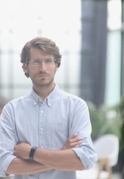 young successful businessman close-up in the office