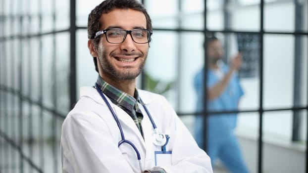 Portrait of a handsome male doctor. medical staff