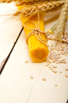 organic Raw italian pasta and durum wheat grains crop 