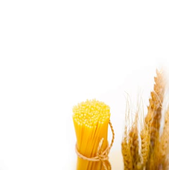 organic Raw italian pasta and durum wheat grains crop 