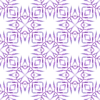 Textile ready captivating print, swimwear fabric, wallpaper, wrapping. Purple pleasing boho chic summer design. Hand drawn green mosaic seamless border. Mosaic seamless pattern.