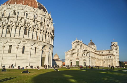 Pisa, Italy - 13.02.2023: View of the Pisa Cathedral on a sunny day in the city of Pisa, Italy. High quality photo