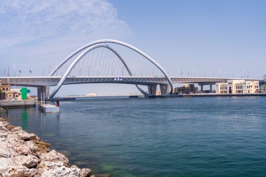 Infinity bridge across the Creek in the Al Shindagha district and museum in Bur Dubai