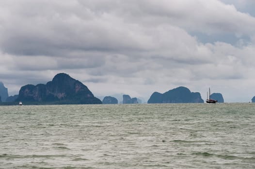 Panoramic view of Phang Nga Bay, Thailand, Asia