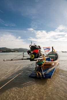 The kolae, the tipical boat of fisherman in the southern Thailand