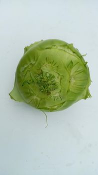 Fresh kohlrabi on an isolated white background. full depth of field.