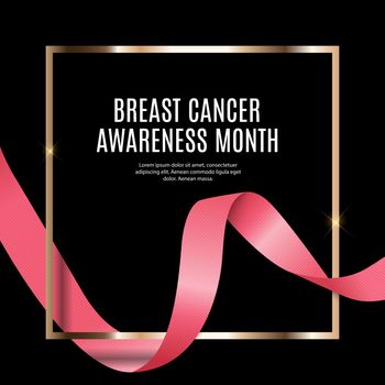 Breast Cancer Awareness Month Pink Ribbon Background Vector Illustration EPS10