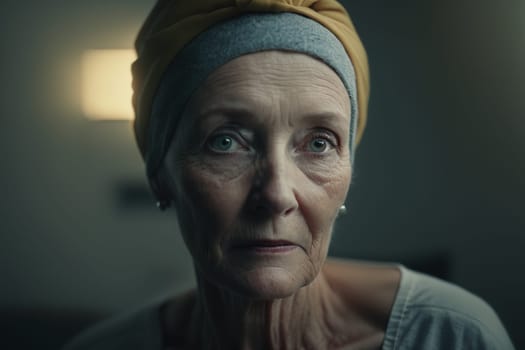 Oncology. Cancer cells. Chemotherapy. Portrait patient feels optimistic, supports sick people, volunteers. Faith in the future. Fighting to win. Treatment and recovery. .
