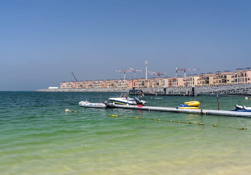 New apartments under construction in La Mer by the Gulf coast of Dubai UAE