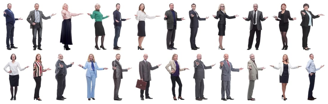 group of successful business people isolated on white background