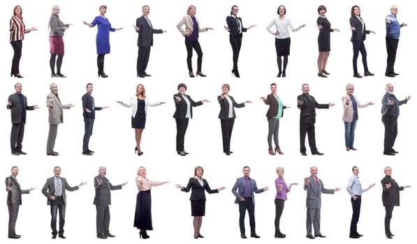 group of successful business people isolated on white background