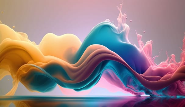 Liquid abstract background. Gradient splashes of liquid. Illustration.