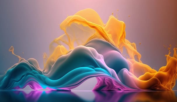 Liquid abstract background. Gradient splashes of liquid. Illustration.