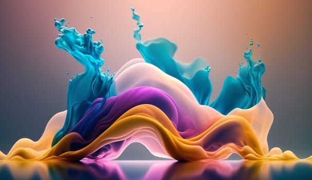 Liquid abstract background. Gradient splashes of liquid. Illustration.