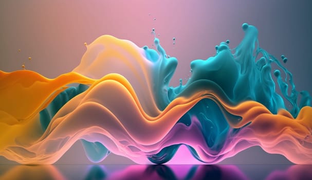 Liquid abstract background. Gradient splashes of liquid. Illustration.