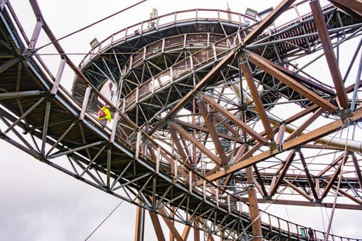 Dolni Morava Sky Walk stairs in the mountains, Czech Republic.