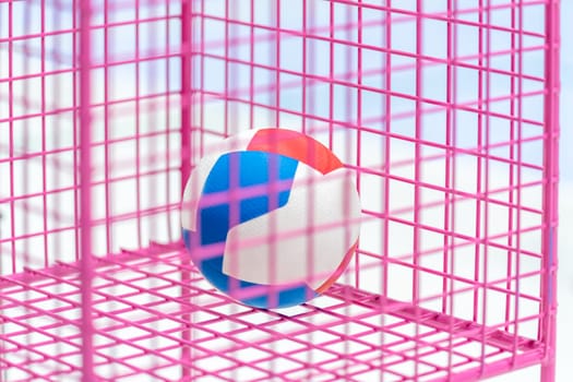 volleyball ball on the volleyball court. High quality photo