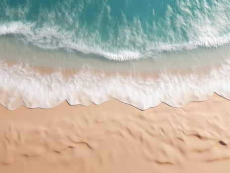 Top view of beach and sea background. Generative AI.