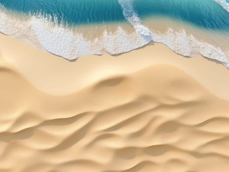 Top view of beach and sea background. Generative AI.