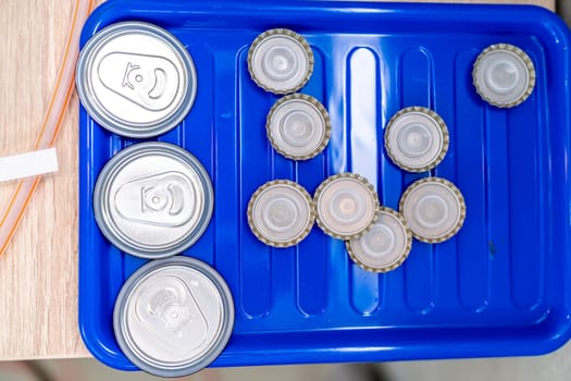 caps from beverage bottles and cans. High quality photo
