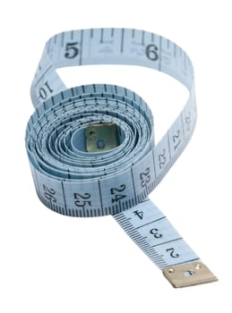 tailor's tape measure rolled up on a transparent background
