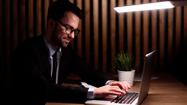 Portrait man, businessman, company founder, office worker sitting in the office