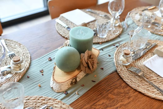 Wedding table decoration.Wedding rustic style.