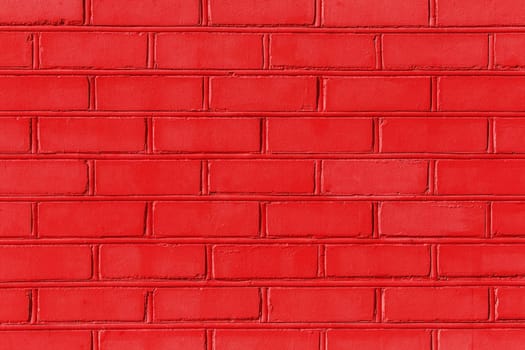 Red paint on brick old wall texture background abstract pattern stone.