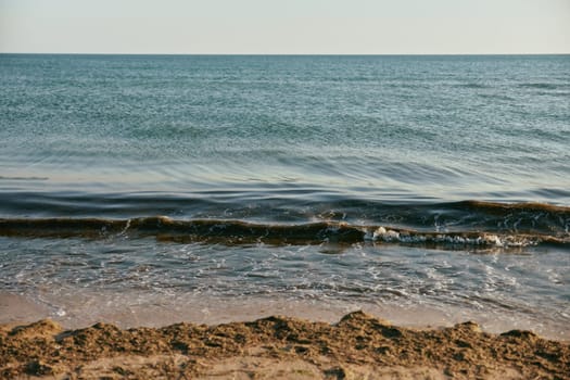 peaceful, calm seascape at sunset in sunny weather. High quality photo